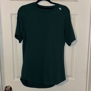 Lululemon Men's Drysense Short Sleeve Shirt Pit to Pit 21 in Deep Cove Green